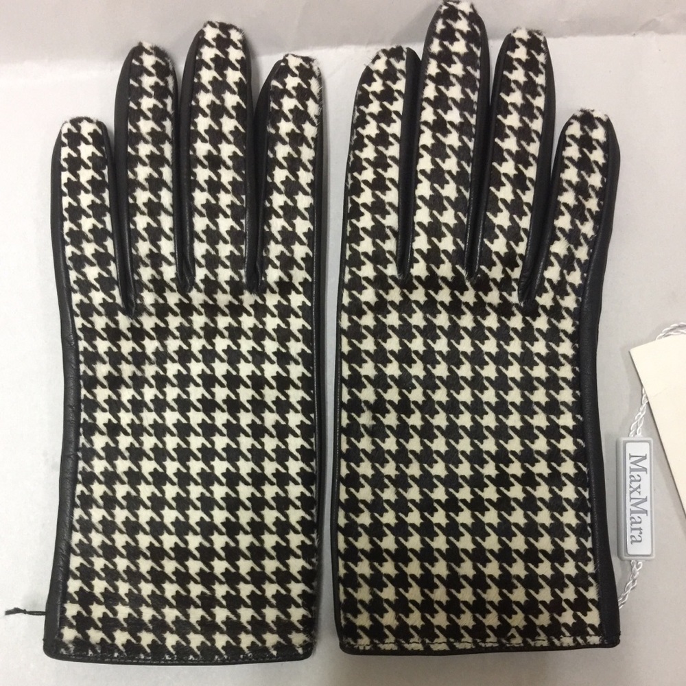 NWT Max Mara Pony hair Leather Gloves,S